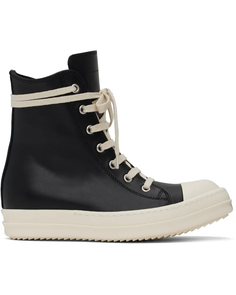 Rick Owens Black Hollywood Calf Leather Sneakers 911