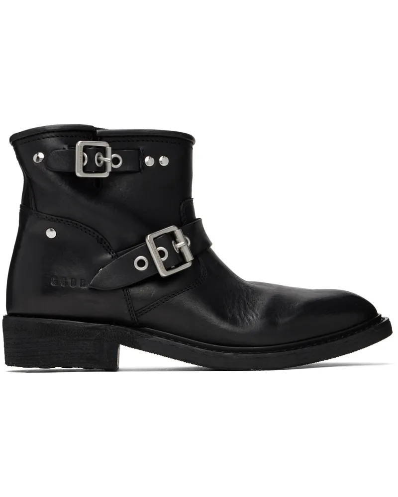Golden Goose Black Biker Low Boots Black