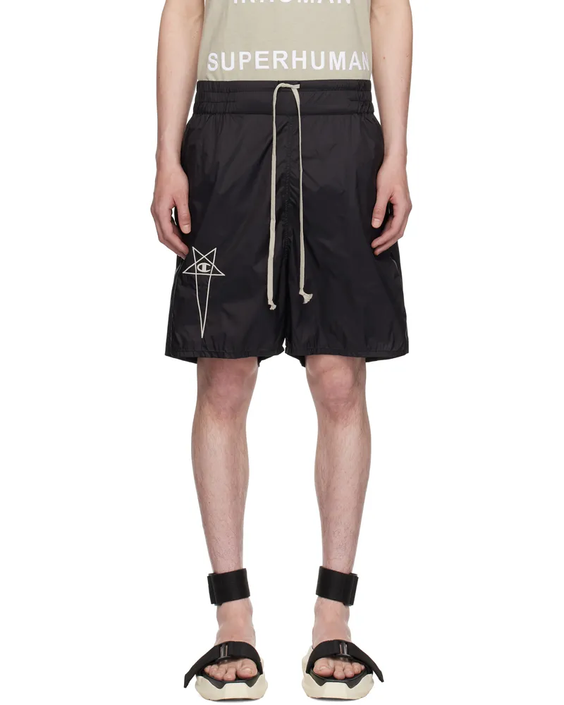 Rick Owens Black Champion Edition Taffeta Shorts 09