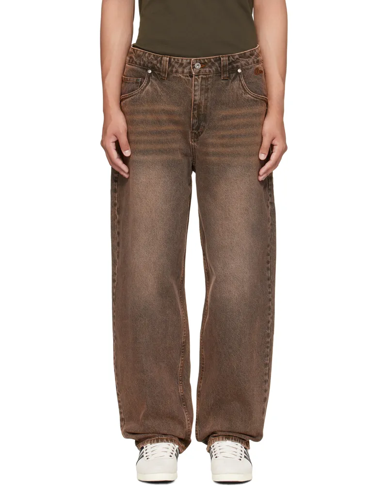 Dime Brown Baggy Jeans Sandblassted