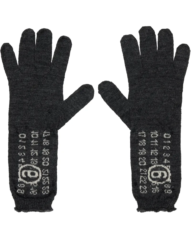 Maison Margiela Gray Wool Gloves 855