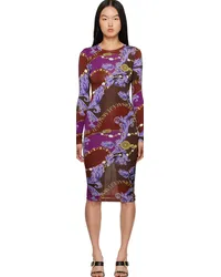 Versace Jeans Purple Chain Couture Midi Dress Egplum