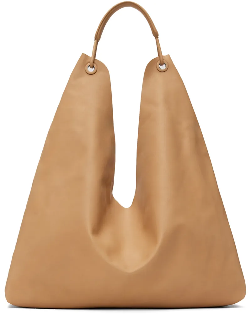 The Row Beige Bindle 3 Tote Cream