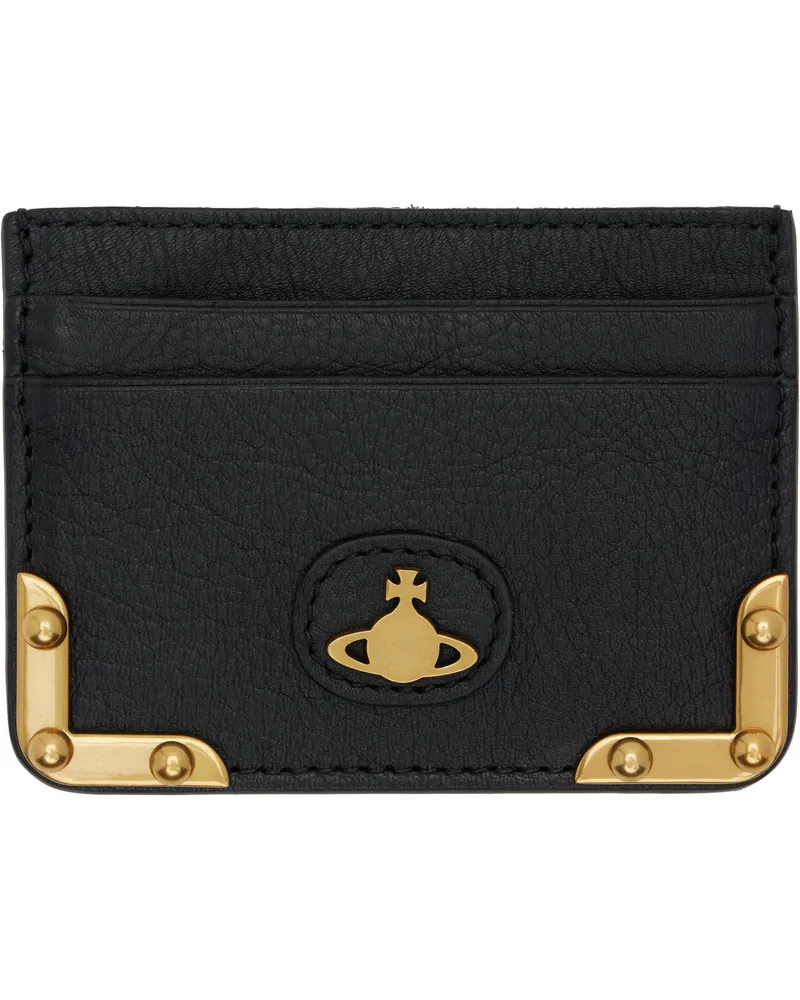 Vivienne Westwood Black Flat Orb Card Holder Aw25-black