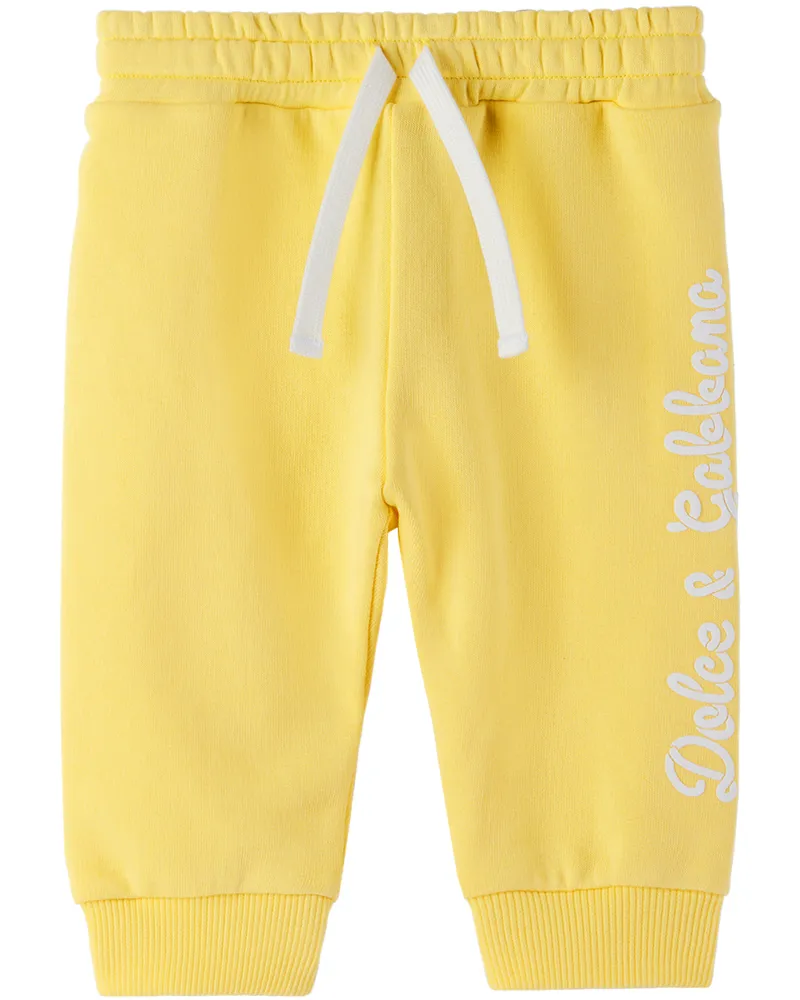 Dolce & Gabbana Baby Yellow Drawstring Sweatpants A0578
