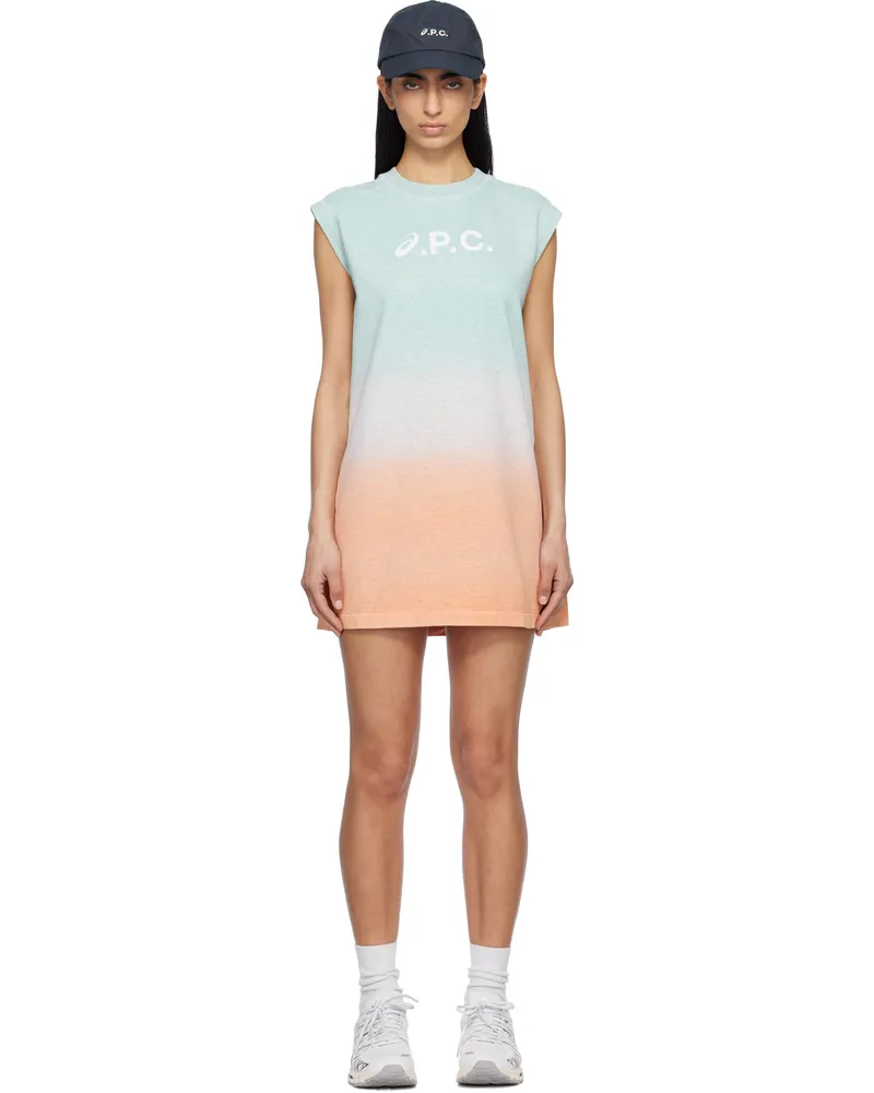 A.P.C. Blue & Pink ASICS Edition Valey Minidress Saa