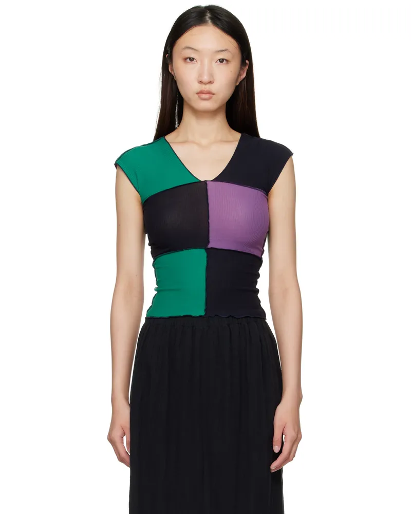 Baserange Multicolor Teak Tank Top Green