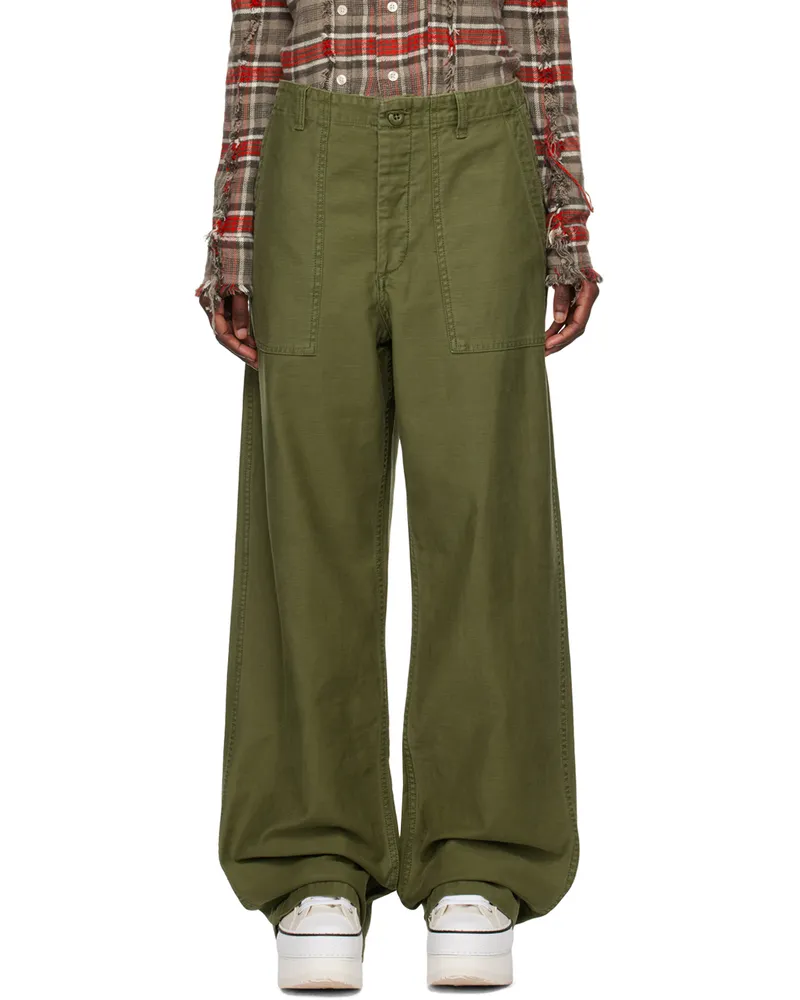 R13 Khaki Utility Trousers Olive