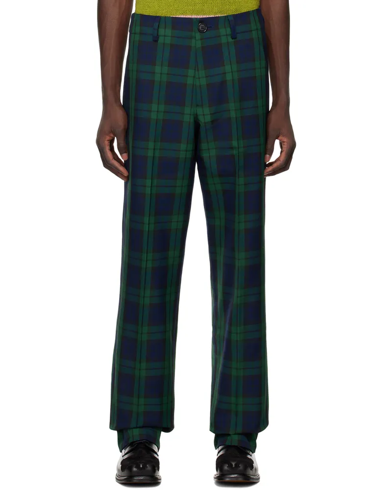 Molly Goddard Navy & Green Nathan Trousers Navy_green