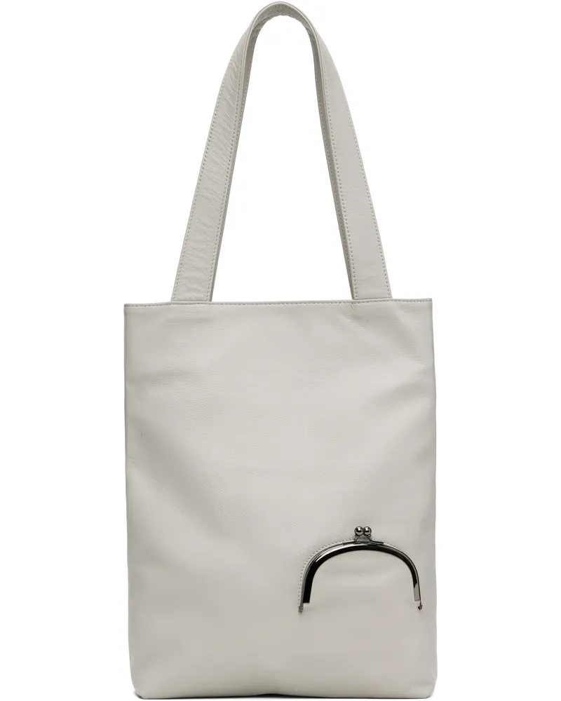 Yohji Yamamoto Gray Clasp Tote 1