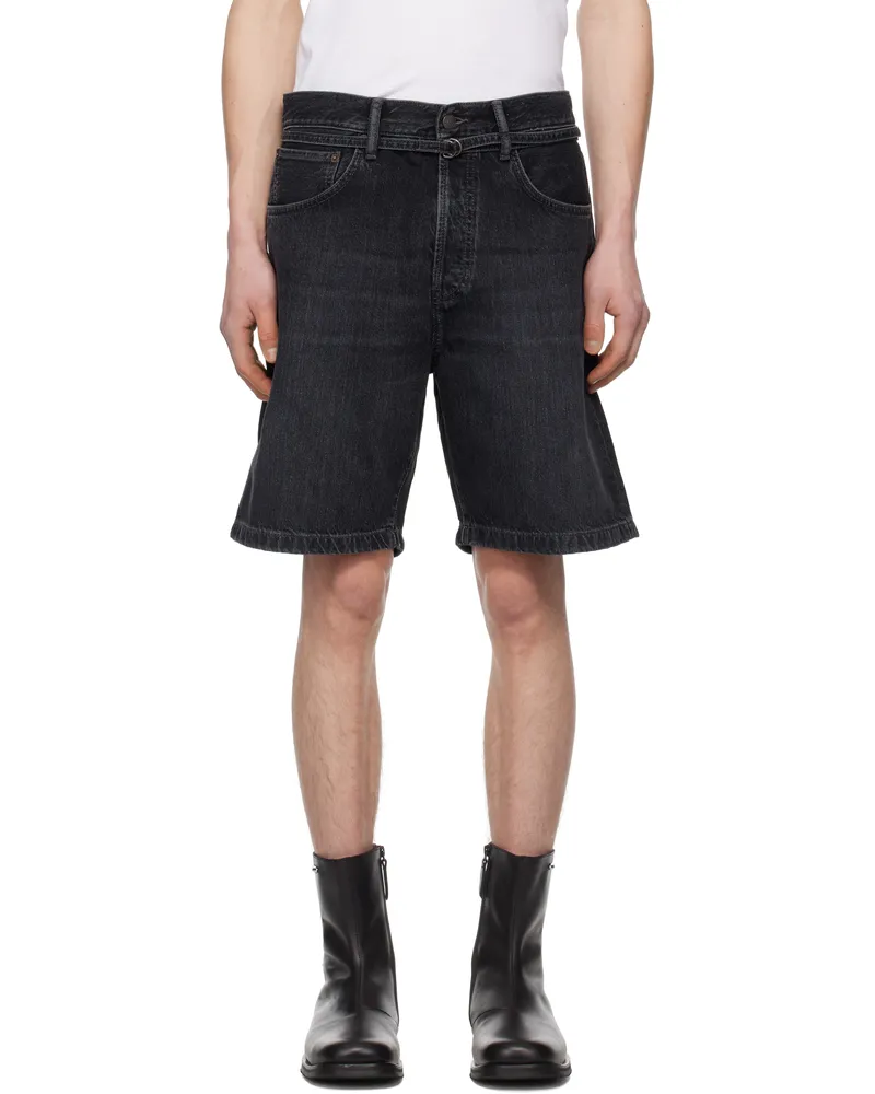 Acne Studios Black Loose Fit Denim Shorts 900