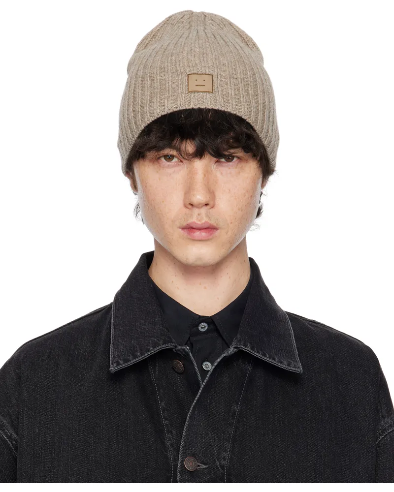 Acne Studios Gray Knitted Beanie Drn