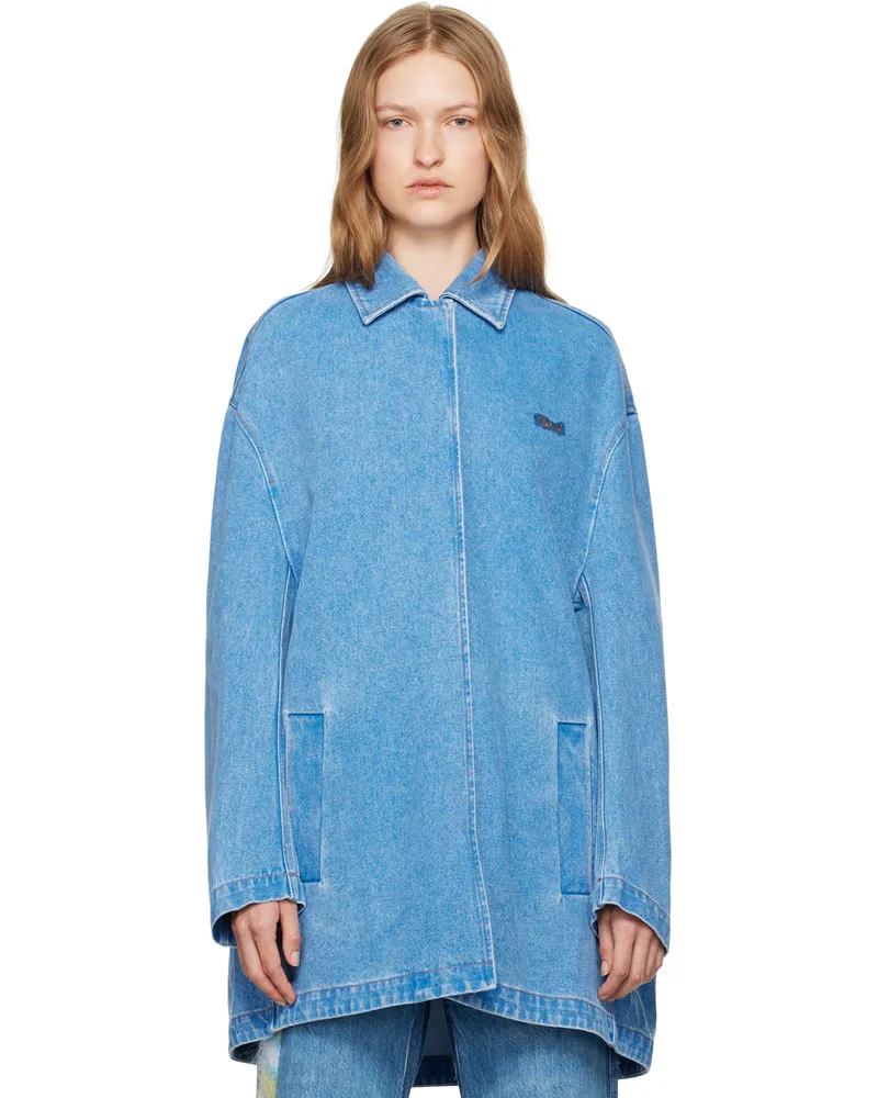 Marni Blue Mending Patch Denim Jacket Bdb44