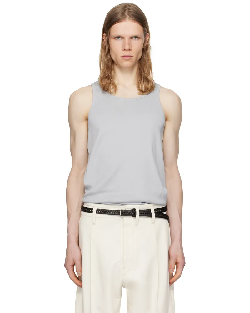 Christophe Lemaire Blue Cotton Tank Top Bk942