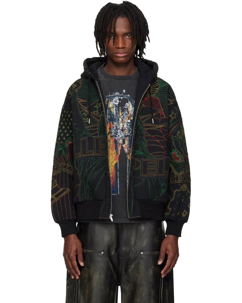 WHO DECIDES WAR Black Pelle Pelle Edition Monument Hoodie Multi