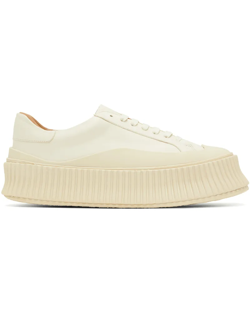 Jil Sander White Leather Platform Sneakers 100