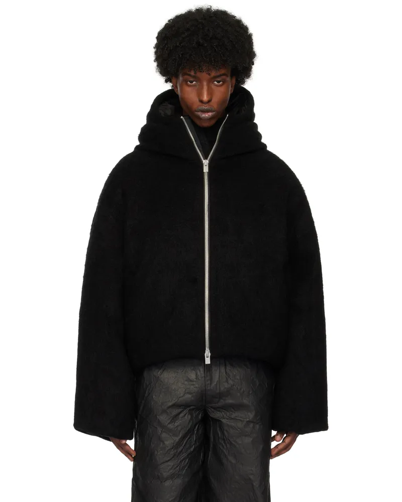 Heliot Emil Black Obelis Mohair Down Jacket Black
