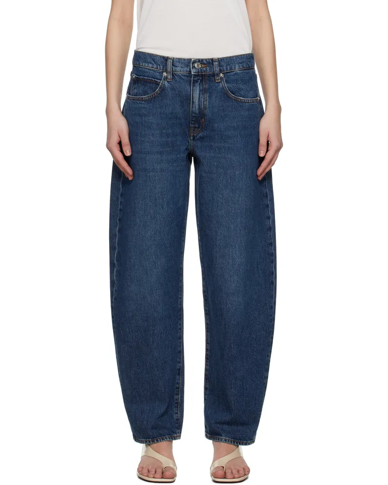 Frame Denim Blue Low Slung Barrel Jeans Kirk