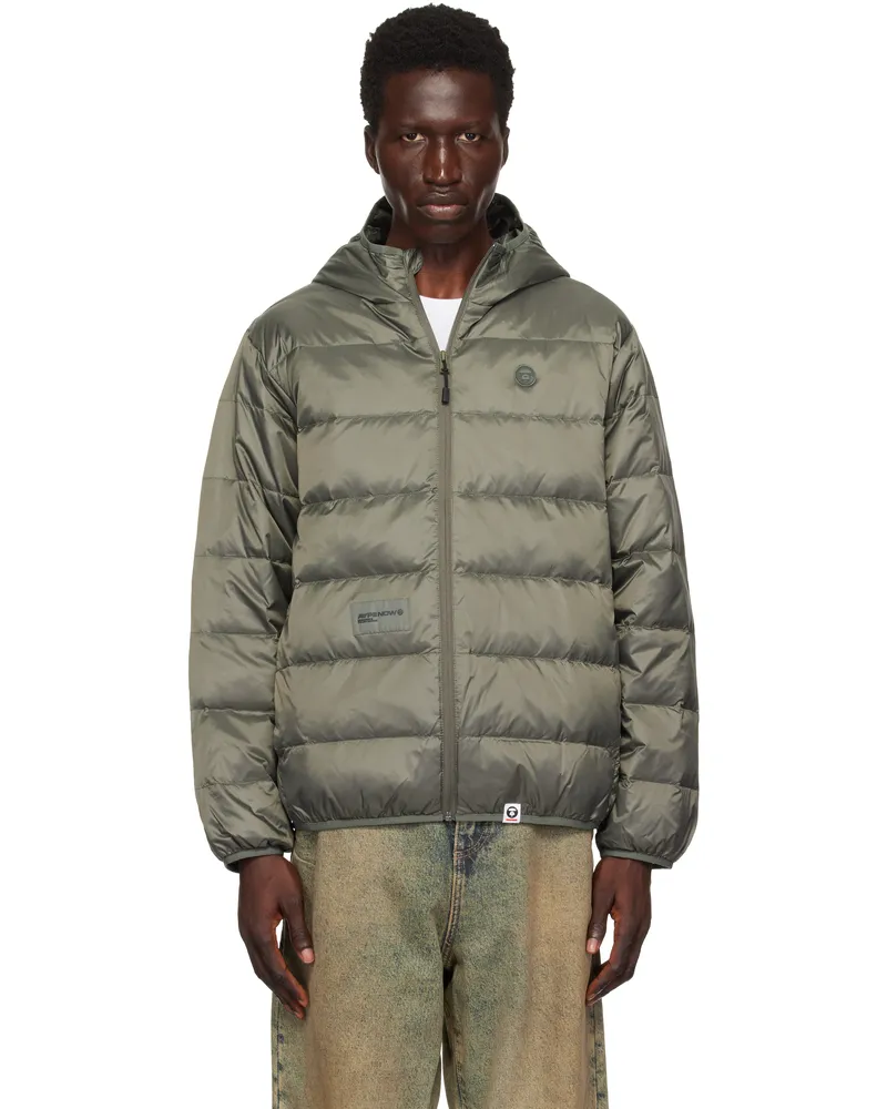 AAPE by A Bathing Ape Khaki 'AAPE Now' Down Jacket Khe