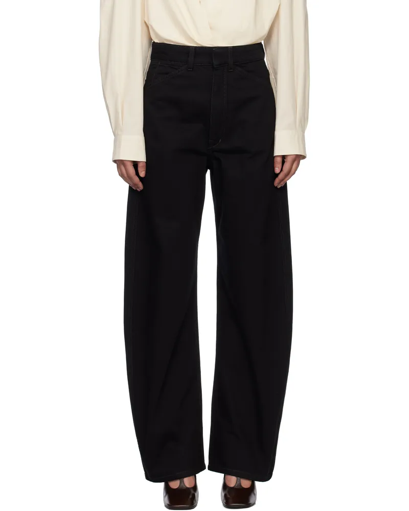 Christophe Lemaire Black High Waisted Curved Jeans Bk999