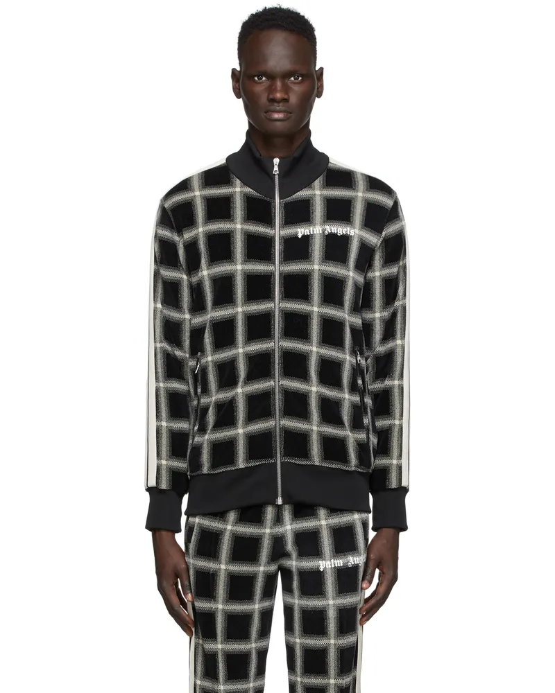 Palm Angels Black & Beige Houndstooth Track Jacket Black