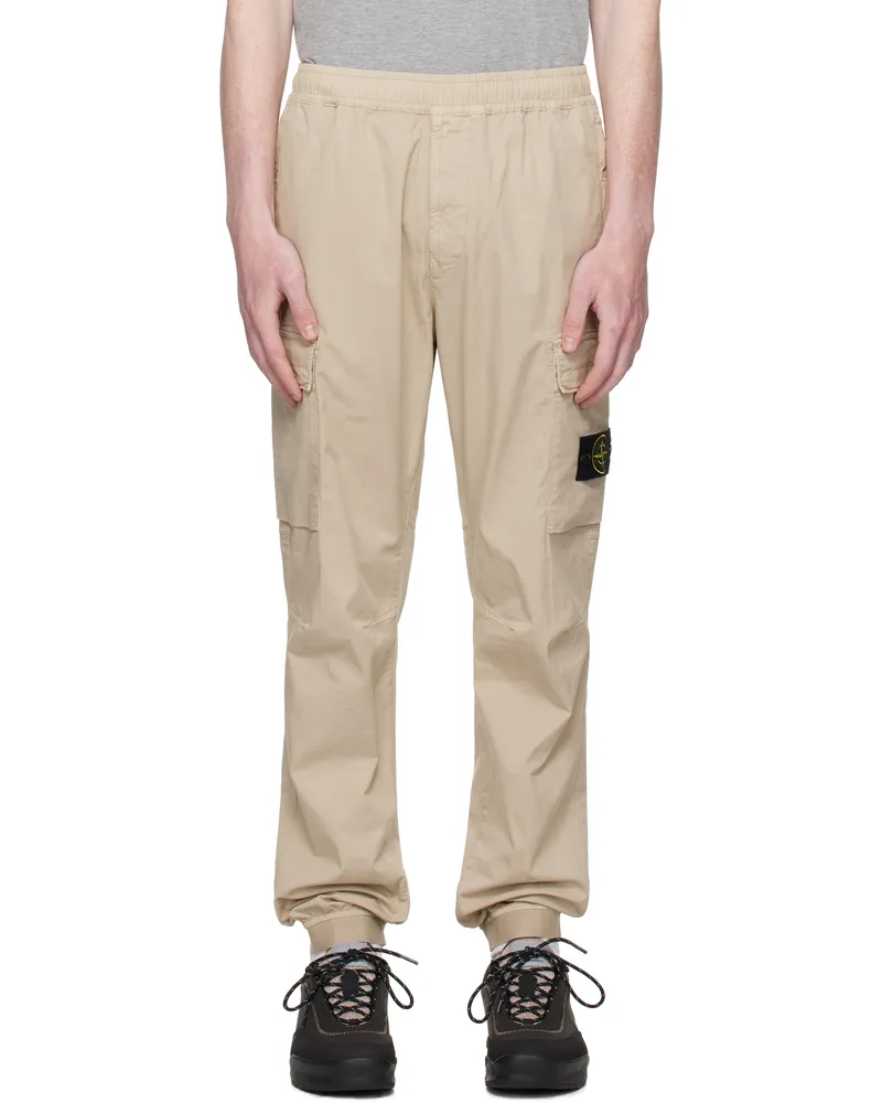 Stone Island Beige 3100031 Tela Paracadute Cargo Pants V009a