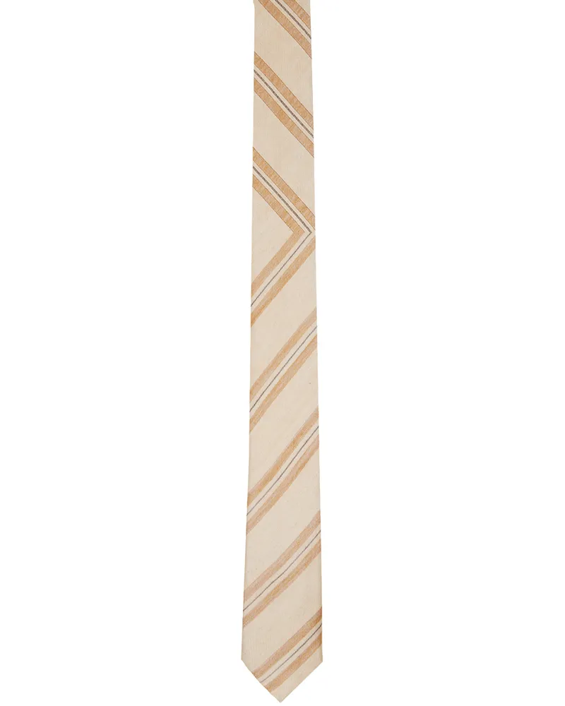 Dries van Noten Beige Striped Tie Beige