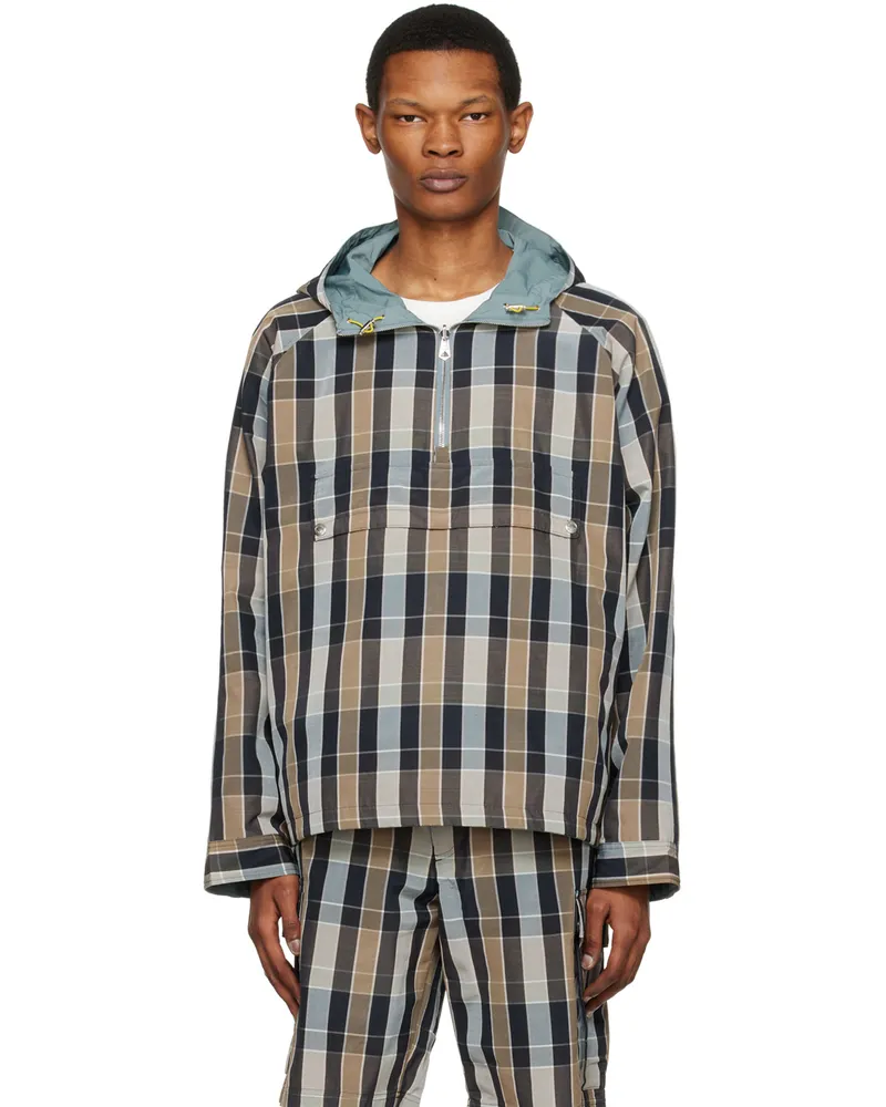 Pop Trading Company Brown & Blue Paul Smith Edition Reversible Jacket Teal