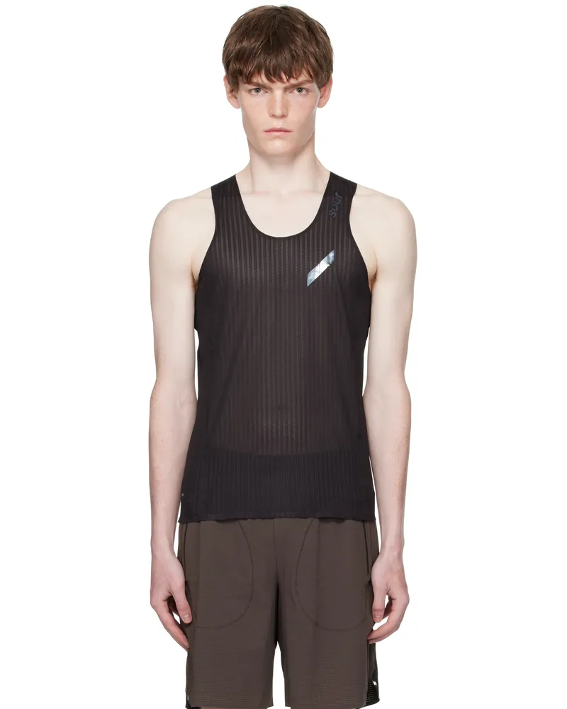 Soar Running Black Lightweight SPACE3D Race Tank Top Black