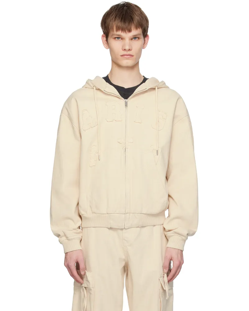 Axel Arigato Beige Venice Denim Bomber Jacket Ecru