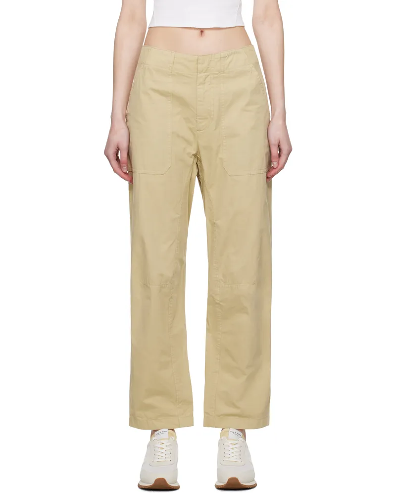 Rag & Bone Beige Leyton Trousers Khaki