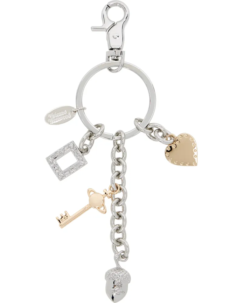 Vivienne Westwood Silver Multi Charm Keyring P404