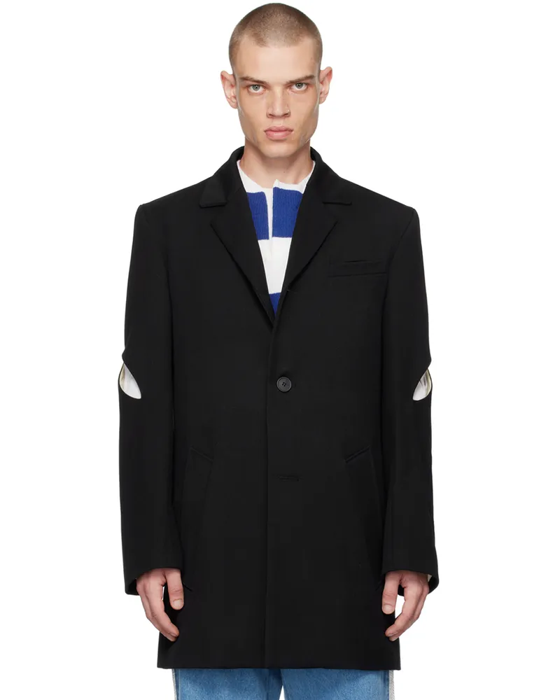 STEFAN COOKE Black Slashed Coat Black