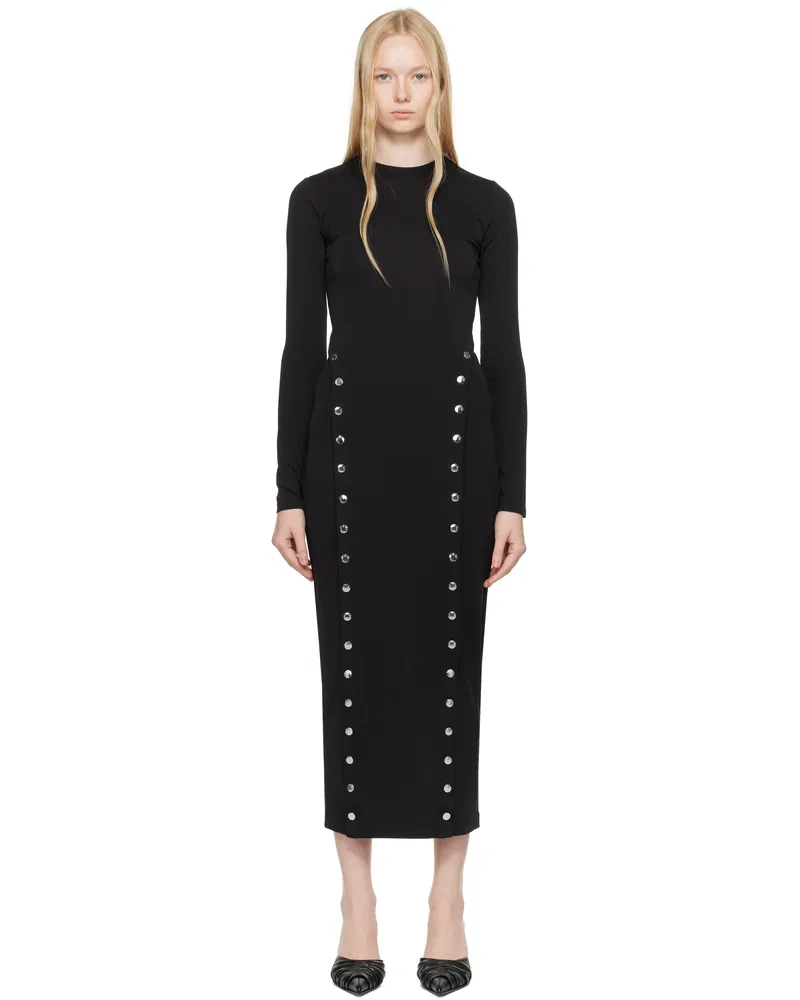 Fleur Du Mal Black Undo Me Midi Dress 0100