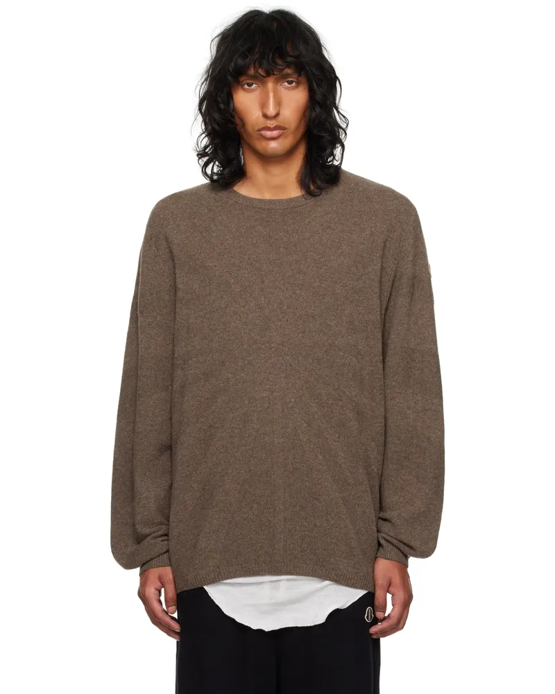 Rick Owens Moncler + Rick Owens Gray Jumbo Round Neck Sweater 25x