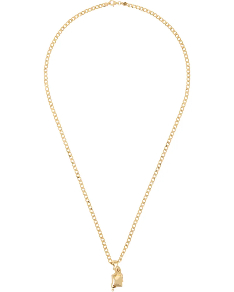 Alan Crocetti Gold Hard Melt Curb Necklace Gold