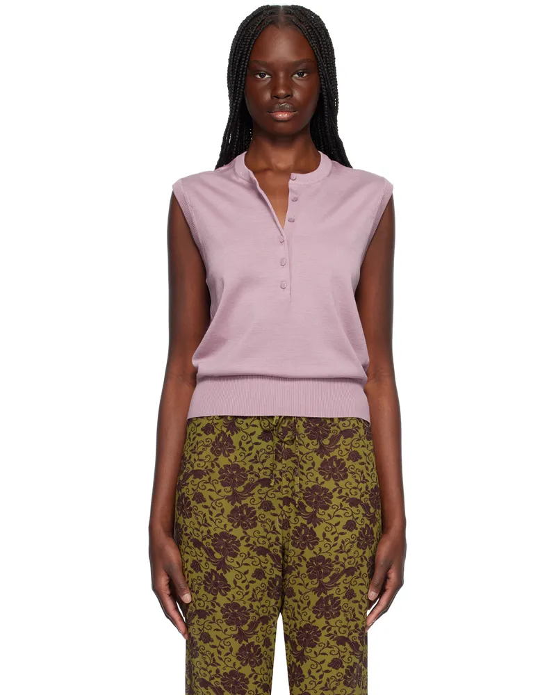 Dries van Noten Purple Sleeveless Sweater 301