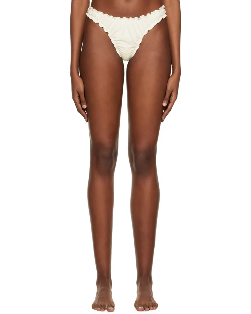 softandwet SSENSE Exclusive Off-White Frilled Bikini Bottoms Cream