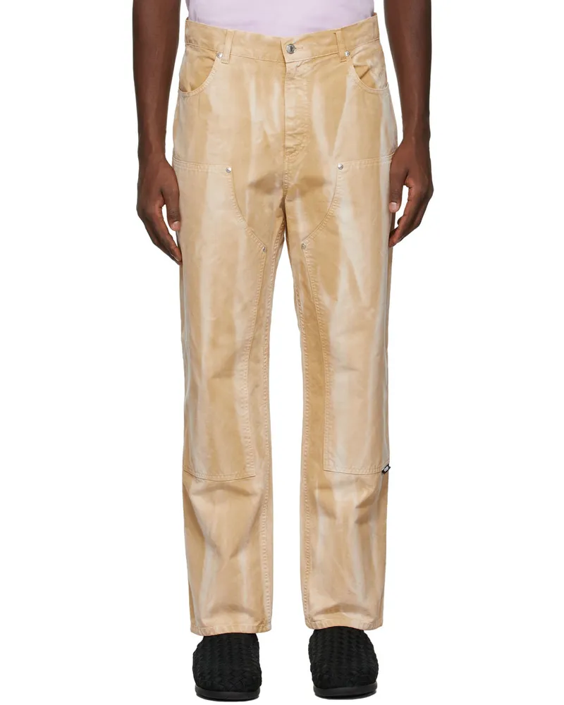 MSGM Beige Tie-Dye Denim Pants 23