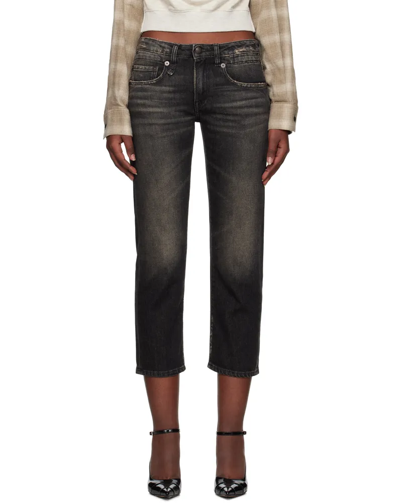 R13 Black Boy Straight Jeans Abbey