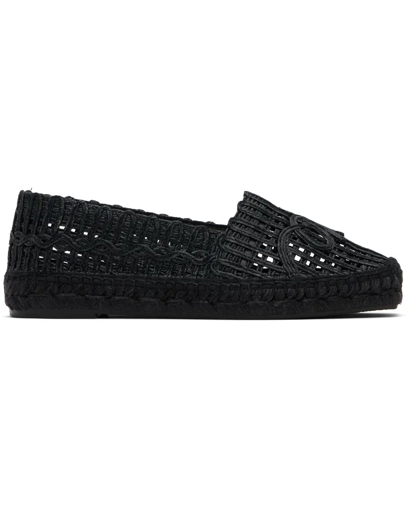 Max Mara Black Raffia-Effect Espadrilles 006