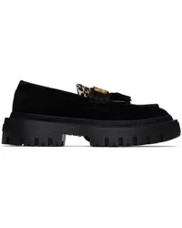 Amiri Black MA Tassle Leopard Jumbo Loafers Black