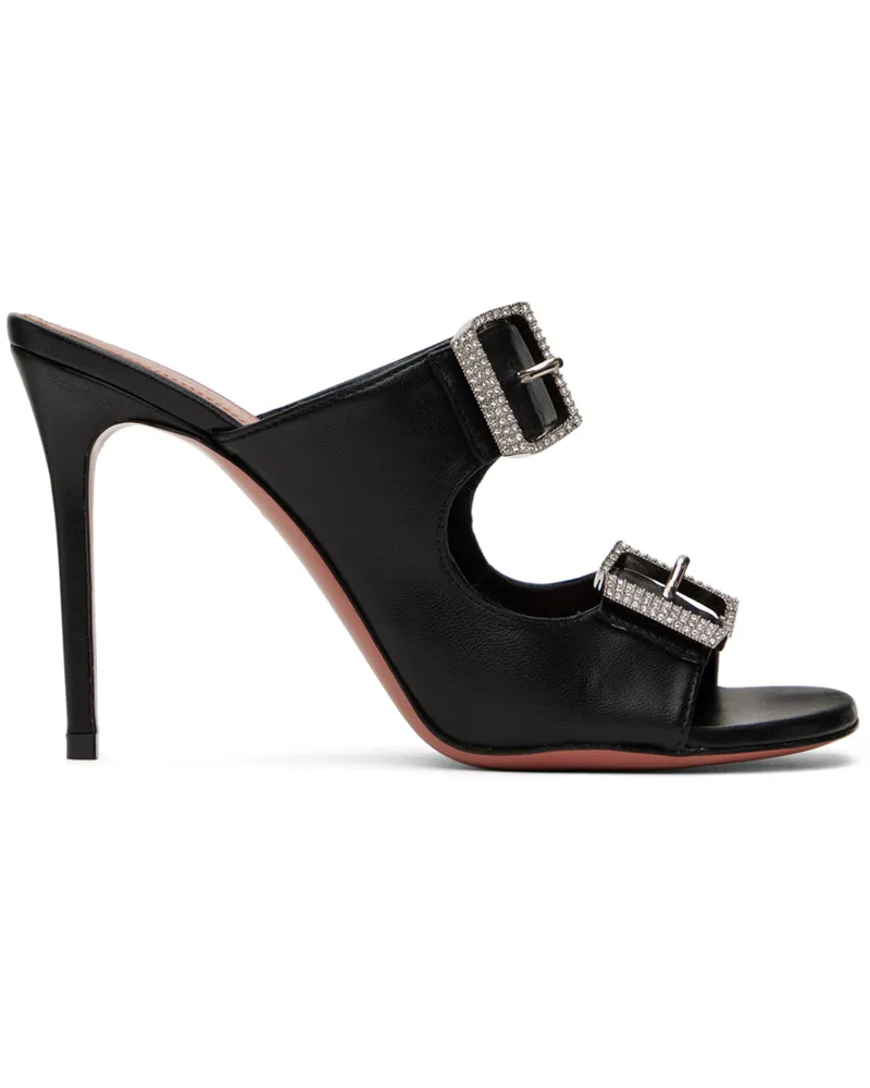 Amina Muaddi Black Millie Heeled Sandals Black