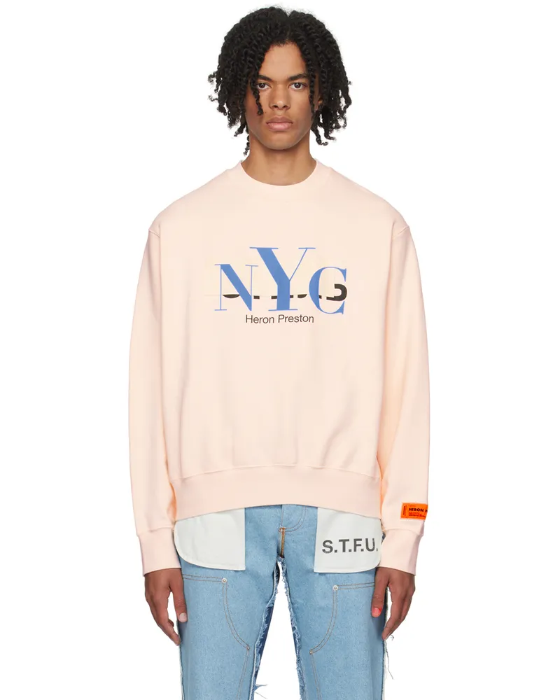 Heron Preston Pink 'NYC' Censored Sweatshirt Pink