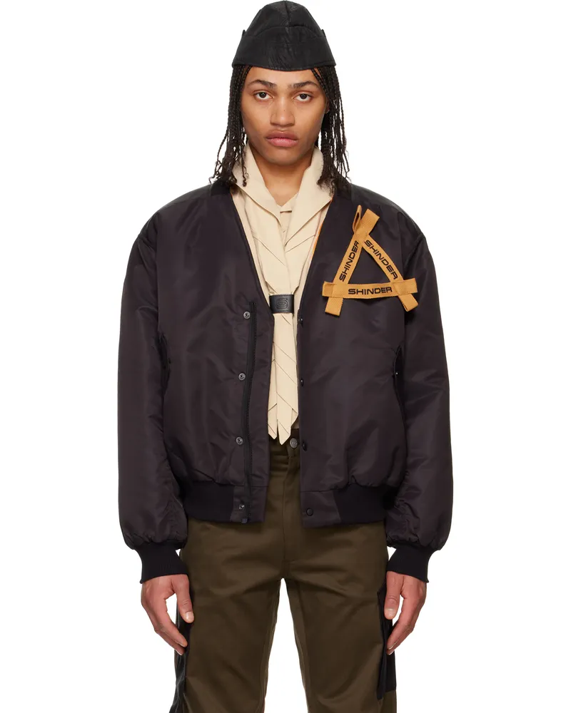 Olly Shinder Black V Bomber Jacket 30337177