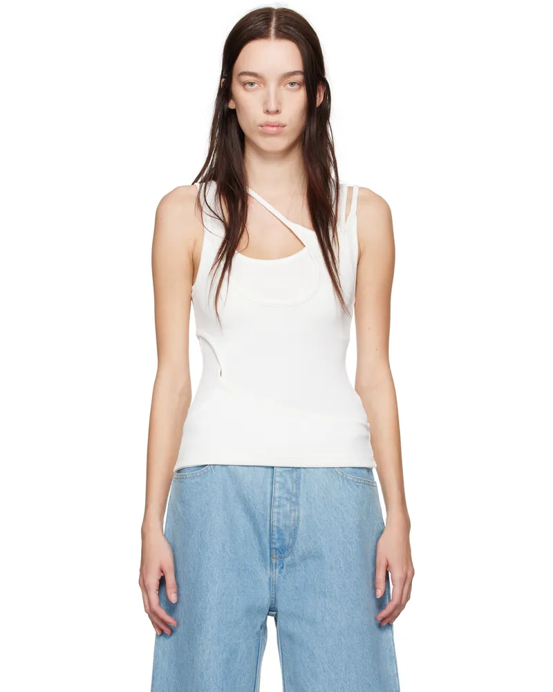 Christopher Esber White Overlapped Tank Top White