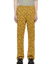 NEEDLES Yellow Drawstring Track Pants D-mustard