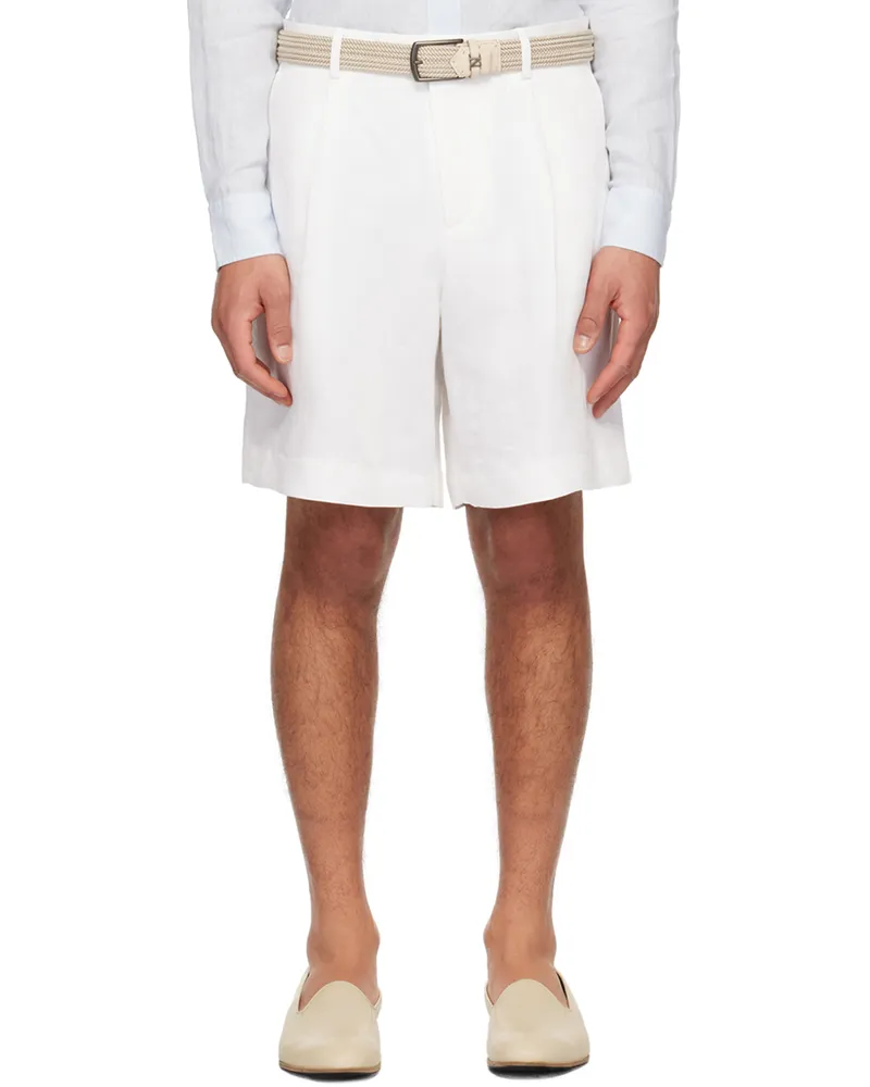 LARDINI White Pleated Shorts 100