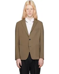 HUGO BOSS Taupe Notched Lapel Blazer Open