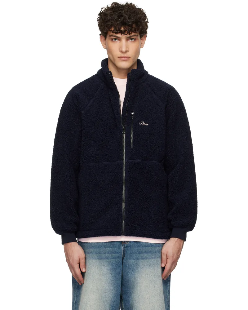 Dime Navy Polar Fleece Sherpa Zip Jacket Navy